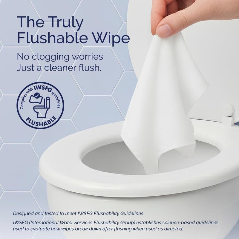 Hoppi Flushable Wipes for Toddlers, Silky Flush Designed for Kids Potty Training, Hypoallergenic, 99% Water, Plant-Based, Fragrance Free, Sewer & Septic Safe Baby Water Wipes, 4 Pack (224 Wipes)