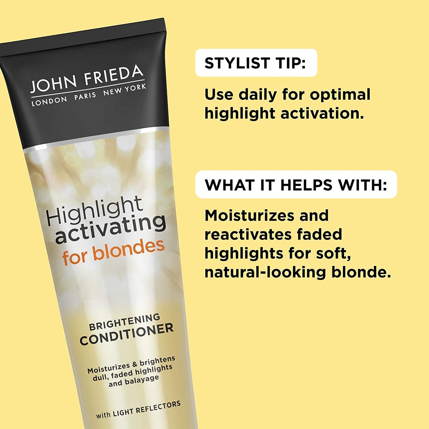 John Frieda Sheer Blonde Highlight Activating Enhancing Conditioner (For Lighter Blondes), 8.45 Oz