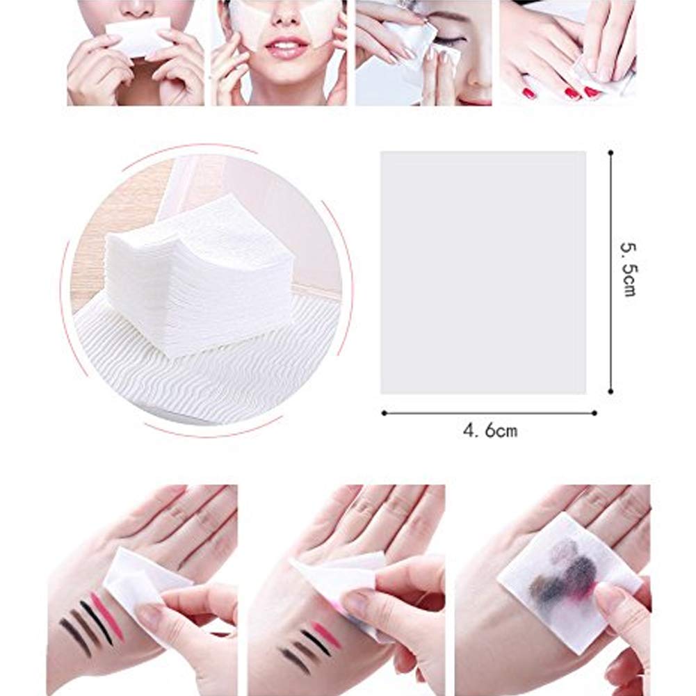 1000Pcs Ultra Thin Makeup Remover Cotton Pads for Facial and Eyes, Nail Wipes Nail Art Gel Polish Remover Pads, Square, Soft and Lint-Free