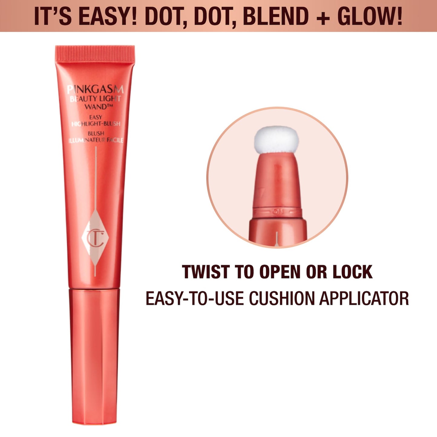 Charlotte Tilbury Hollywood Superstar Glow Makeup Kit - Limited-Edition Mini Beauty Light Wand Duo in Pinkgasm & Spotlight - Dewy Highlighter & Blush with Glow Gel Technology