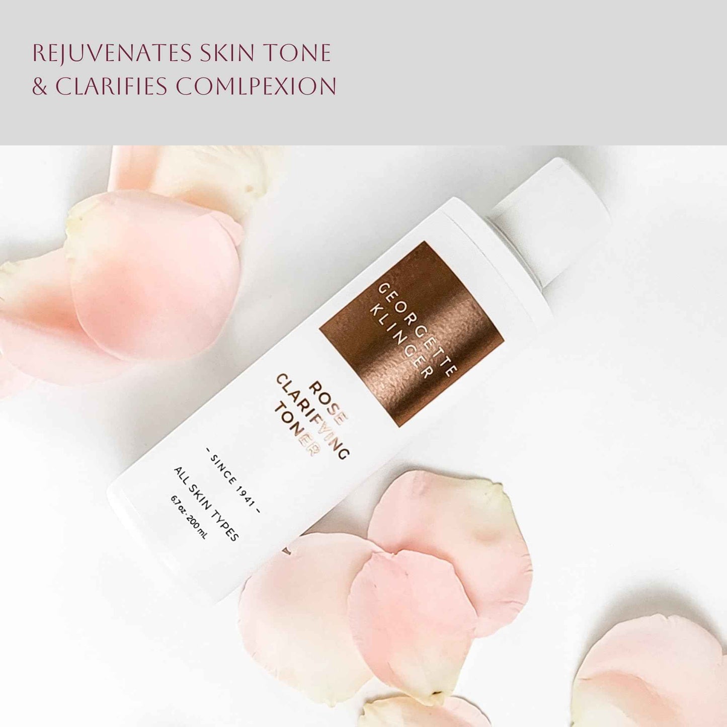 Rose Clarifying Toner - Deep Cleansing Facial Toner, pH Balancing, Moisturizing Formula with Witch Hazel and Aloe for Deep Pore Cleansing, Hydration, and Skin Repair - 6.7 oz by Georgette Klinger