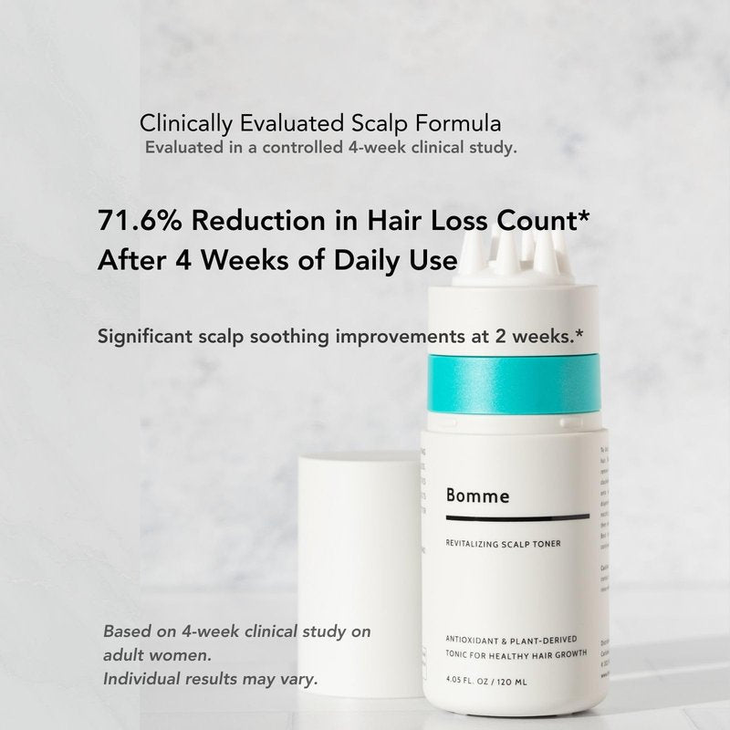 Bomme Revitalizing Scalp Toner for Women & Men – Clinically Evaluated Botanical Scalp Treatment – Plant-Based, Drug-Free Leave-In for Hair Density & Thickness Support