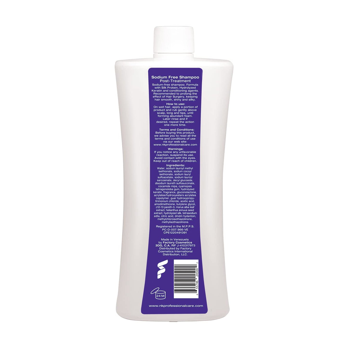 NK Professional Care Extensive Maintenance Shampoo Step 3 | For Hair Treatments with Keratin | NK Shampoo Post Treatment | Salt-free shampoo | 950ml | 32 Oz