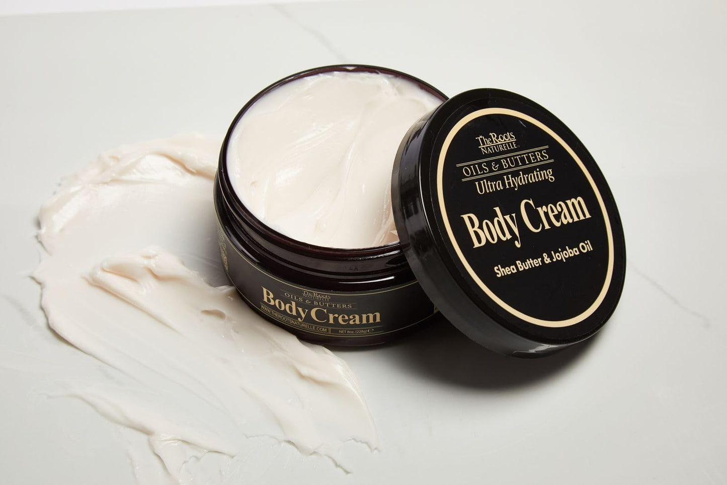 The Roots Naturelle Ultra Hydrating Body Cream with Shea Butter and Jojoba Oil, All Skin Types, 8 Ounce Cream