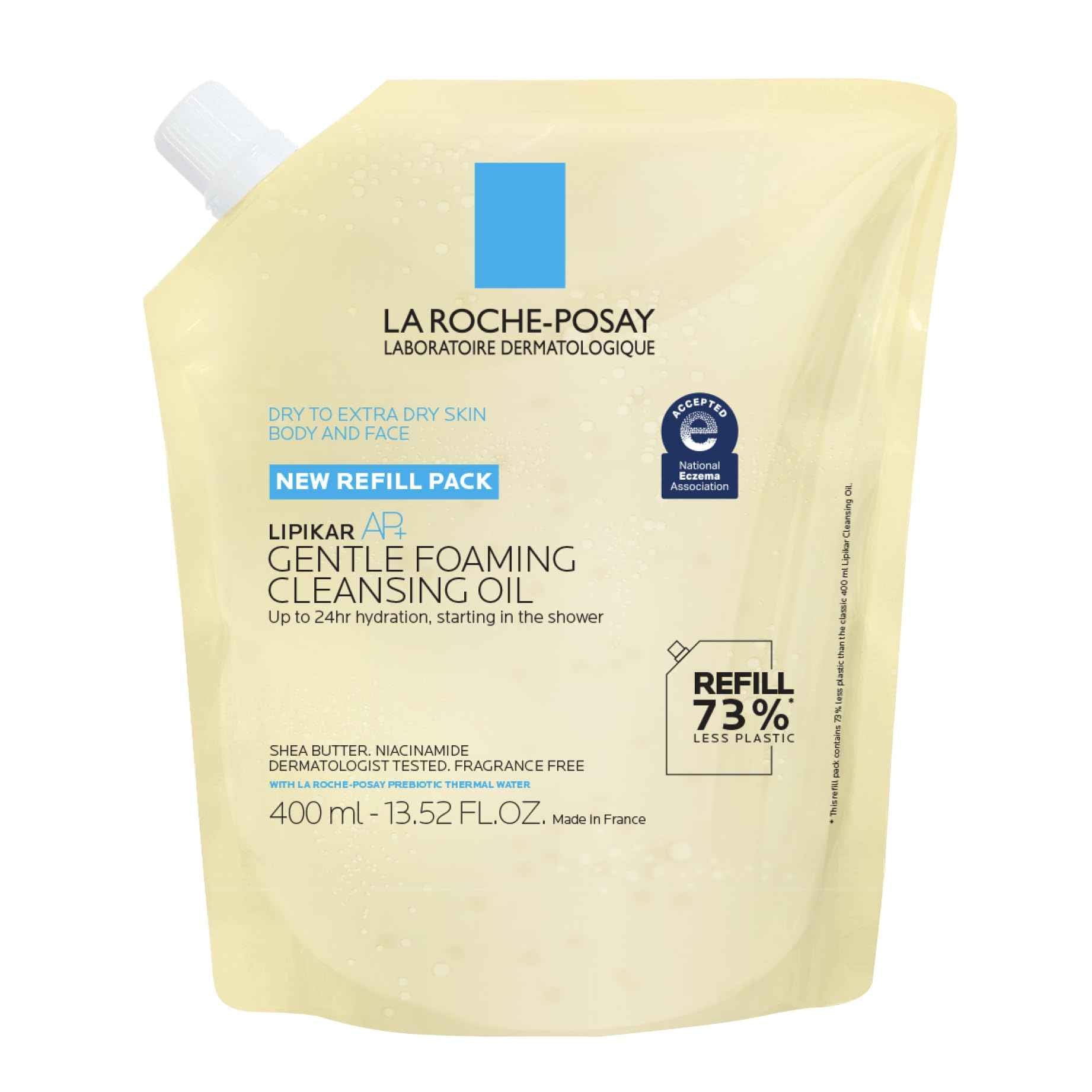 La Roche-Posay Lipikar AP+ Gentle Foaming Cleansing Oil, Gentle Oil Cleanser for Face and Body Formulated with Niacinamide, Long-Lasting 24-hour Hydration, Fragrance-Free & Soap Free
