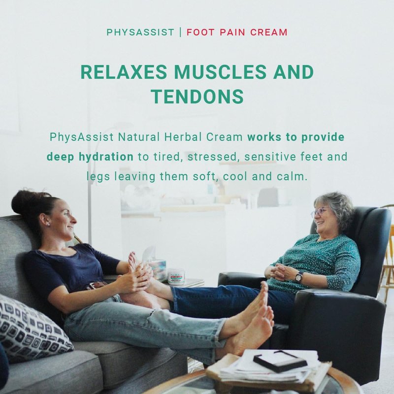 PhysAssist Foot Pain Cream Combo 4 oz jar + 1.5 oz, Soothing Relief for Feet and Legs, Fast Absorbing Formula, Contains Natural Ingredients & Botanicals