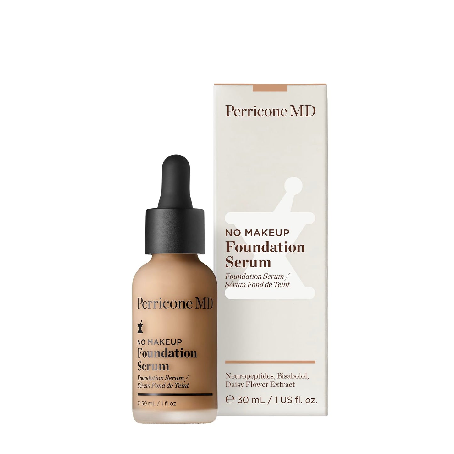 Perricone MD No Makeup Foundation Serum - Semi-Matte Hydrating Liquid Foundation Makeup - Fragrance Free, Vegan, Cruelty-Free - Buildable Medium Coverage for Dark Spots & Uneven Tone, Buff, 1 fl oz