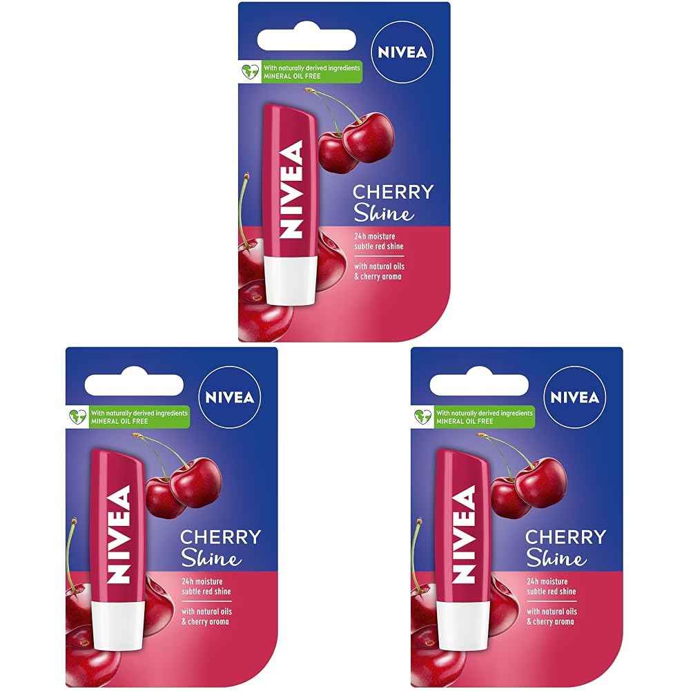 Nivea Lip Care A Kiss of Cherry Fruity Lip Care, 0.17 Ounce (Pack of 3)