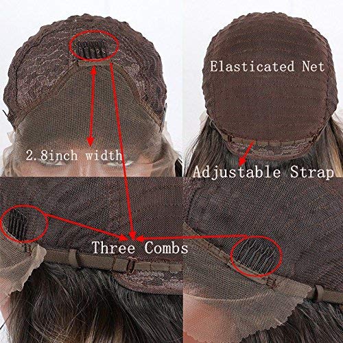 Brown & Dark Root Double Braids Synthetic Lace Front Wig - 24 Inch Heat Resistant Fiber for Women & Cosplay