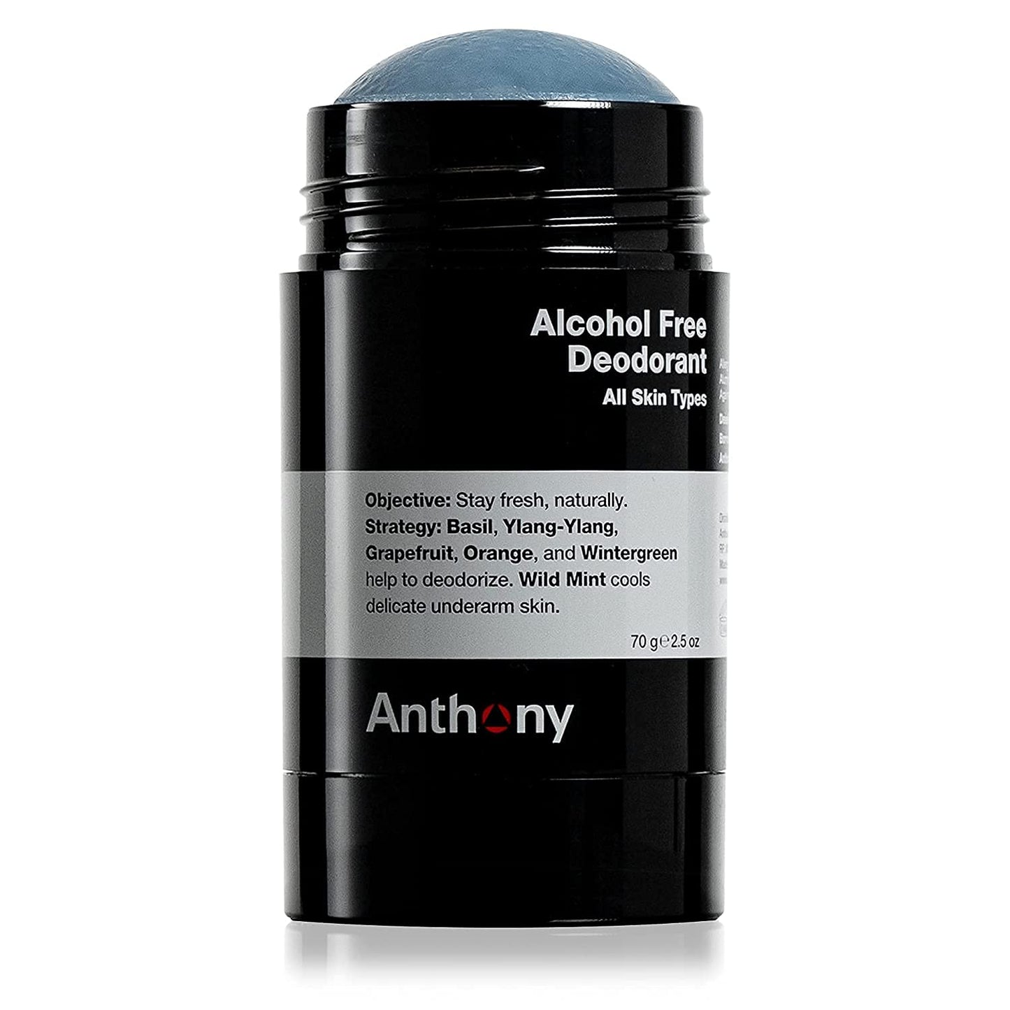 Anthony Alcohol-Free Aluminum-Free Deodorant for Men, Non-Irritating Cool Gel Stick for Sensitive Skin, Sport Strength Formula Prevents Odor All Day, Clear Stain-Free Finish, 2.5 Fl Oz Each, Pack of 2