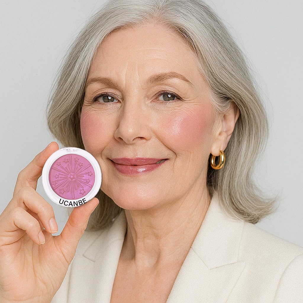 UCANBE Baked Blush Palette - Silky Blendable Powder for Natural Glow | 03 Peony