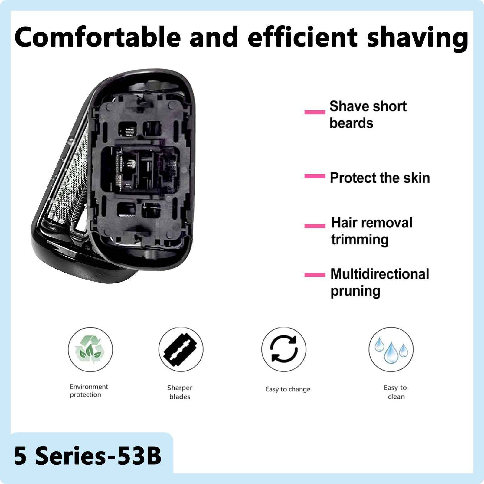 [1 Pack]Series 5 Series 6 53B Shaver Replacement Head Compatible with B-raun New Gens S5 S6 Razors,for S5 Replacement Heads 5050cs,6072cc,6090cc,6020s,6040c,5035s,5020s Etc Model