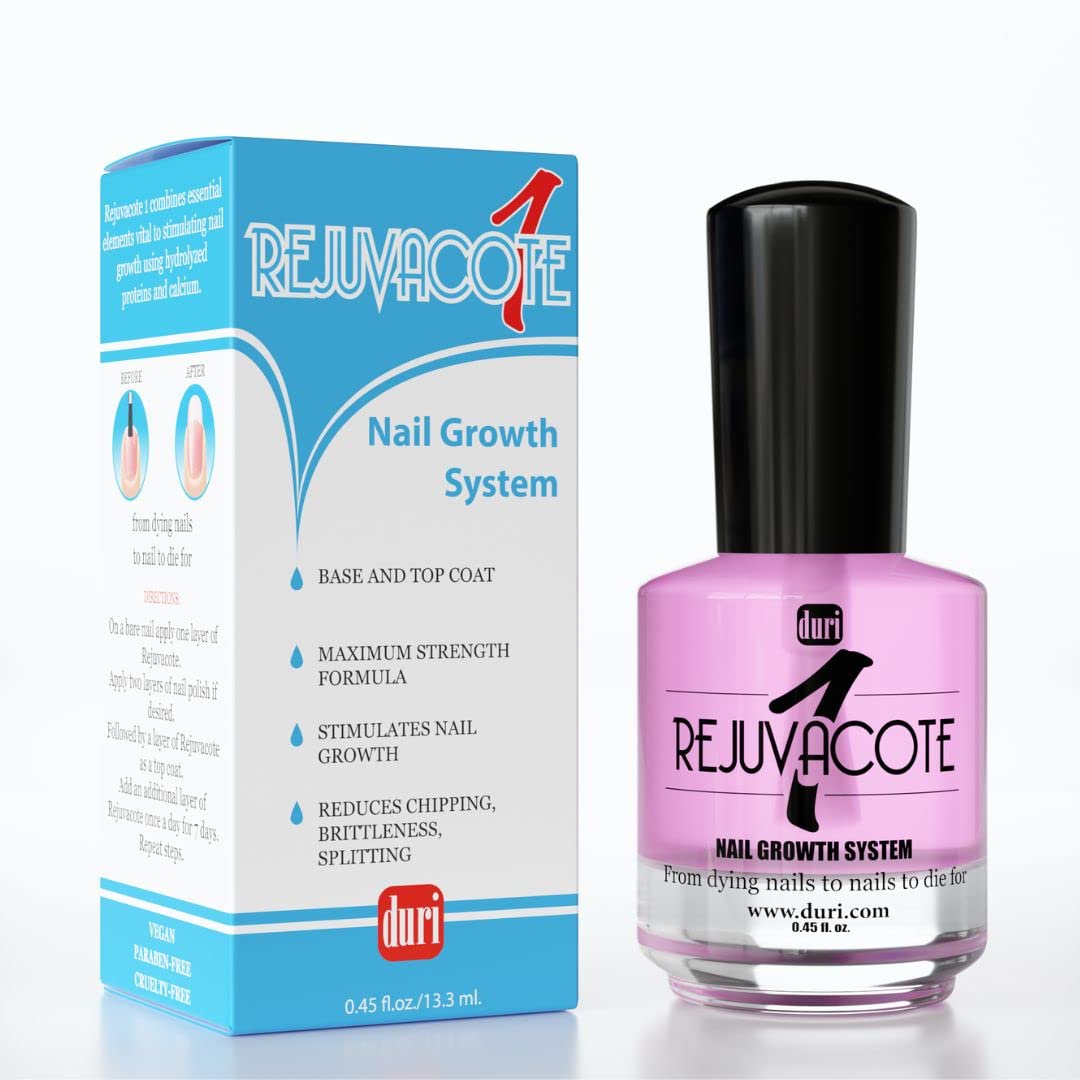 Duri Rejuvacote Nail Growth System - Maximum Strength Base & Top Coat Combo | Quick Dry Miracote