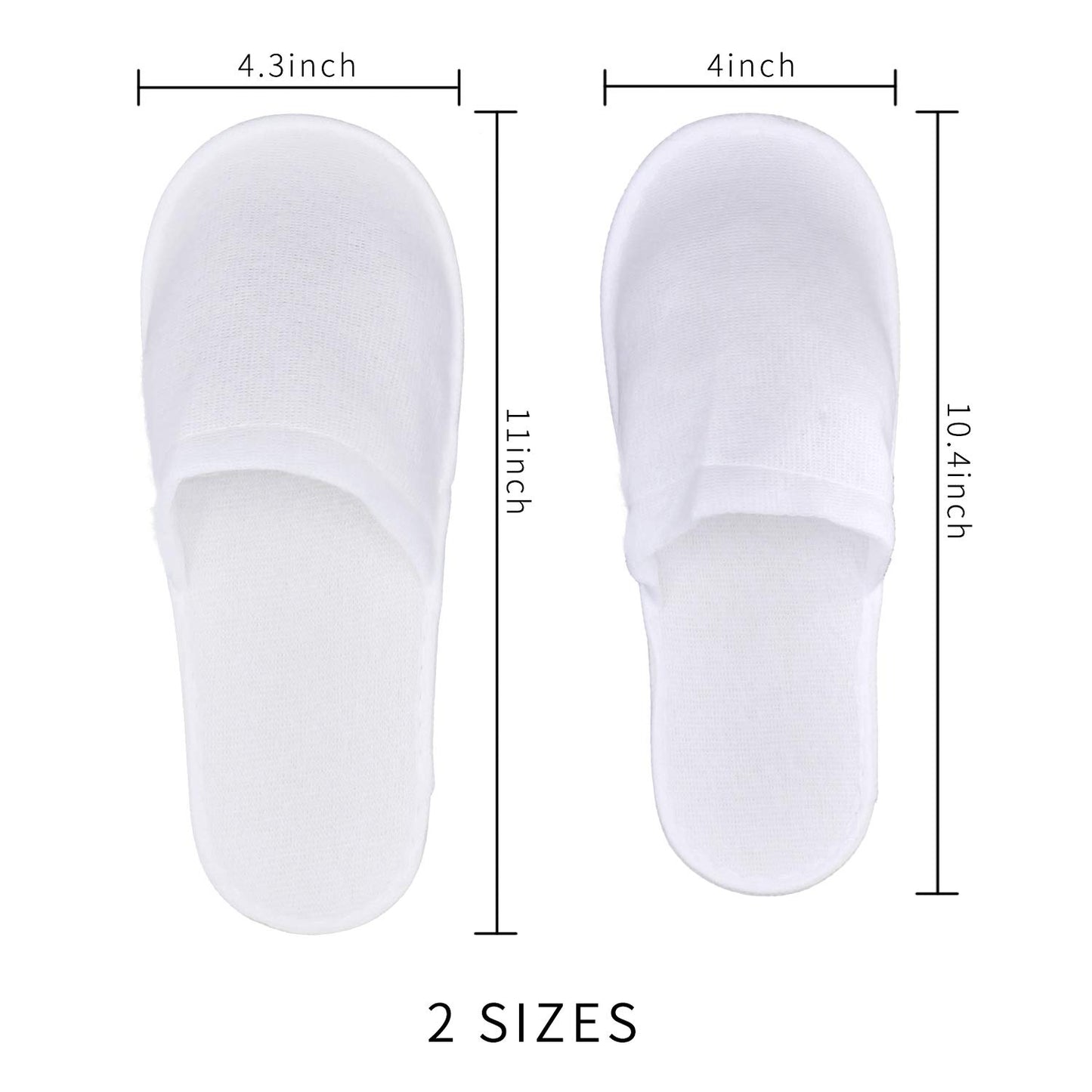 KRISMYA 24 Pairs Spa Slippers,Closed Toe Disposable Slippers White