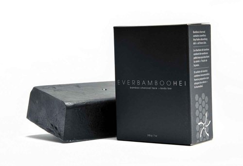 Ever Bamboo HEI Bamboo Charcoal Moisturizing Face + Body Soap Bar (200 g)