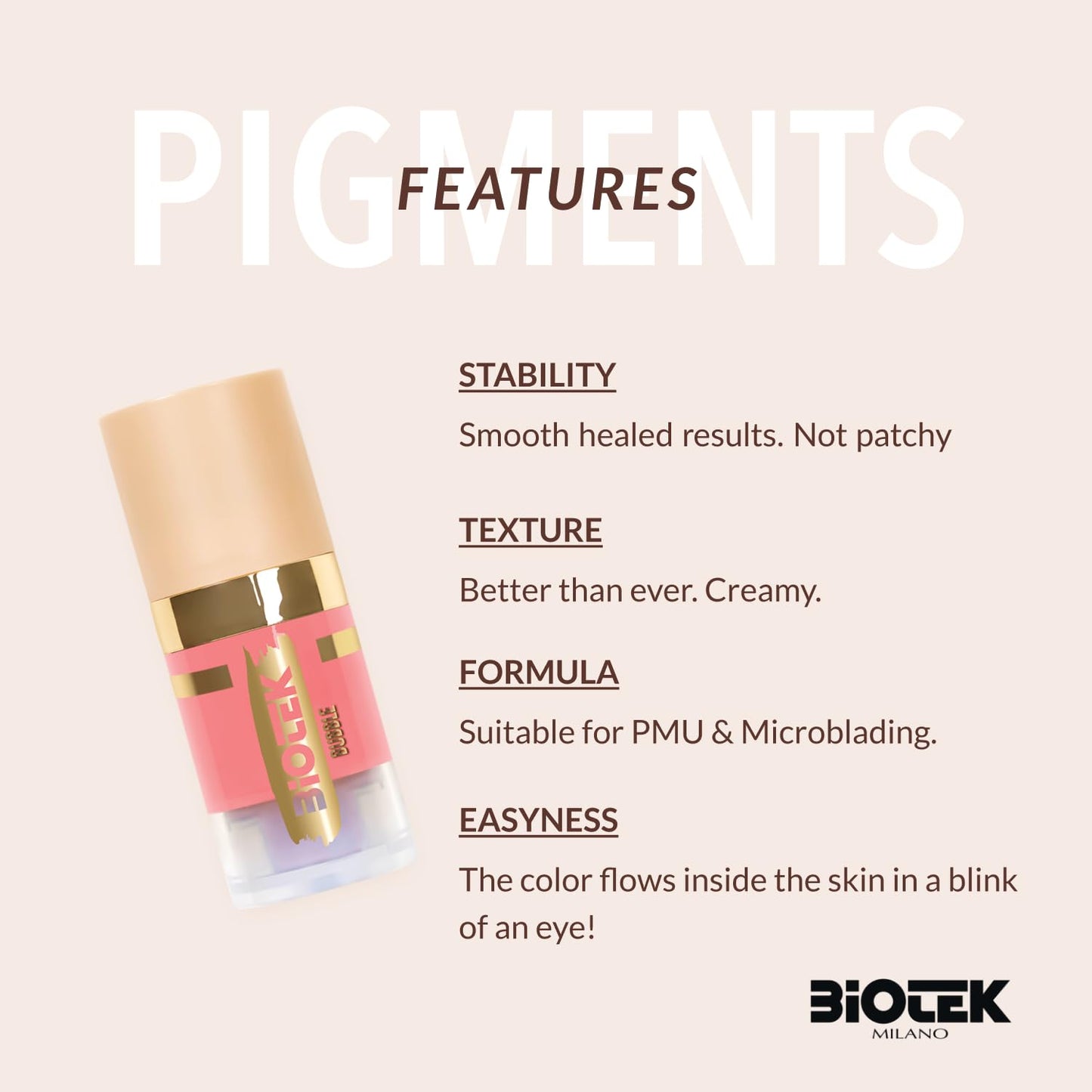 Biotek Lip Pigment for Permanent Makeup - Vibrant and Intense Violet Fuchsia Lip Color - Made in Italy - Rebel 0,24 fl.oz.
