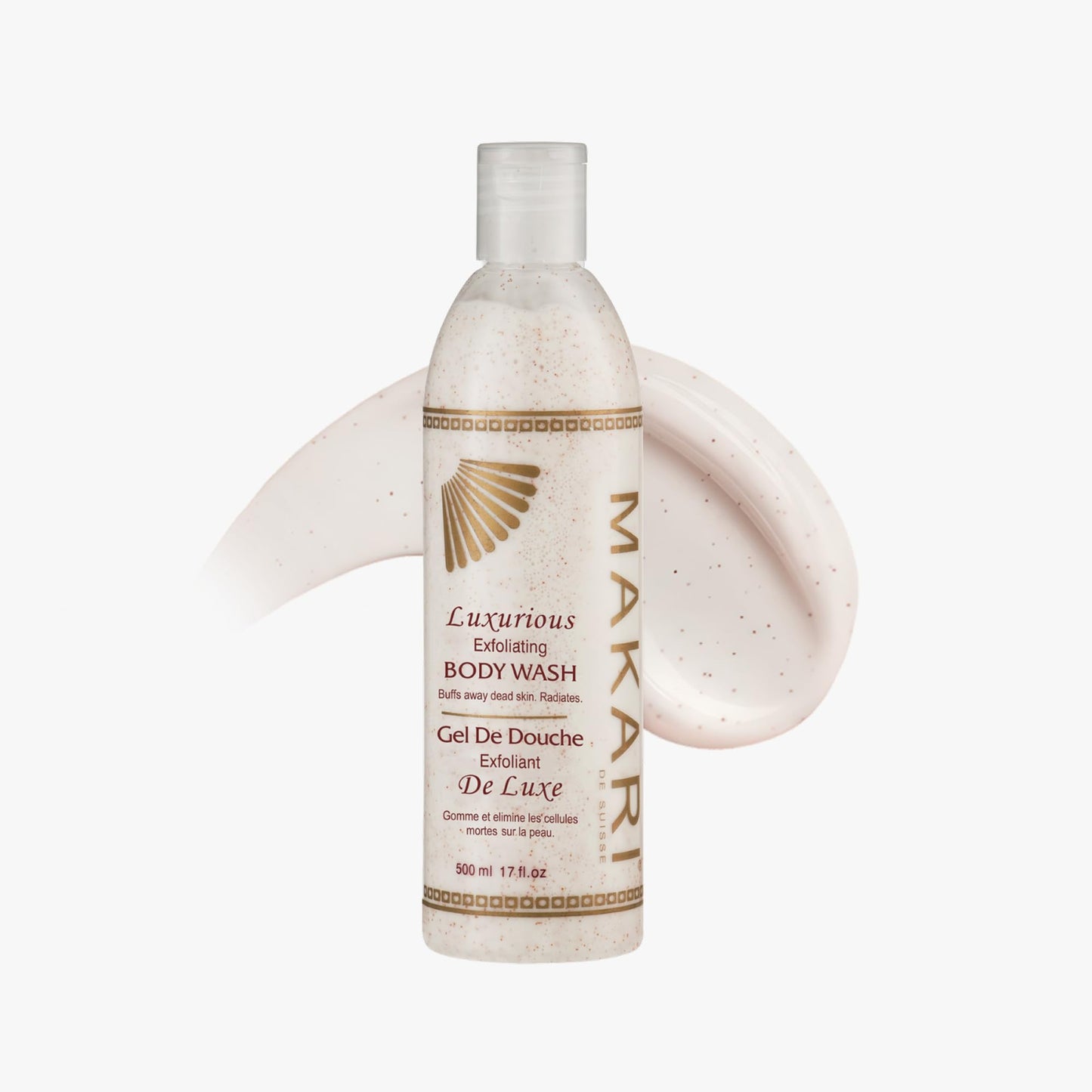 Makari Classic Luxurious Exfoliating Body Wash (500 ml) | Brightening & Exfoliating Body Cleanser | Removes Dead Skin Cells & Unclogs Pores | Recommended for All Skin Types