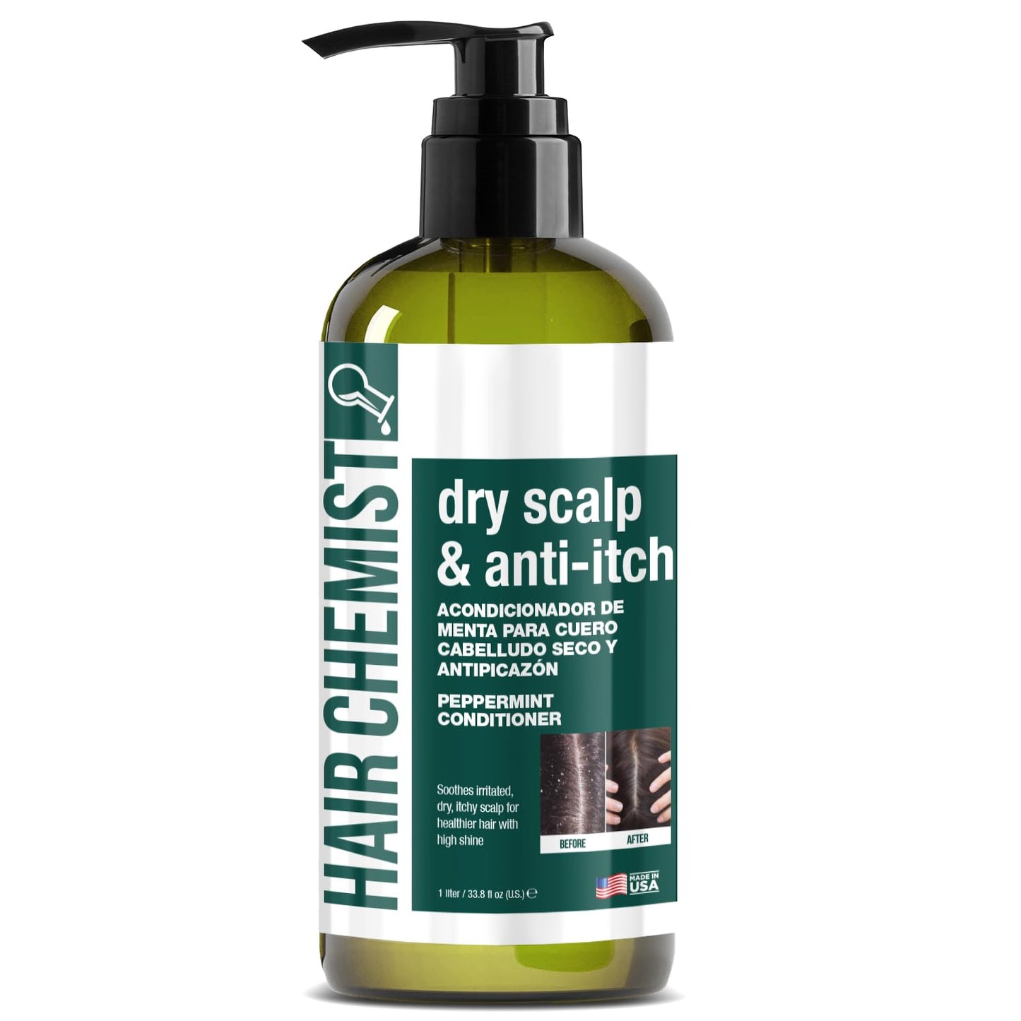 Hair Chemist Nourishing Dry Scalp & Anti-Itch Peppermint Shampoo 33.8 oz. & Conditioner 33.8 oz. 2-PC Gift Box Set - Hydrating Peppermint Shampoo & Conditioner Set, Soothes Irritated, Dry Scalp