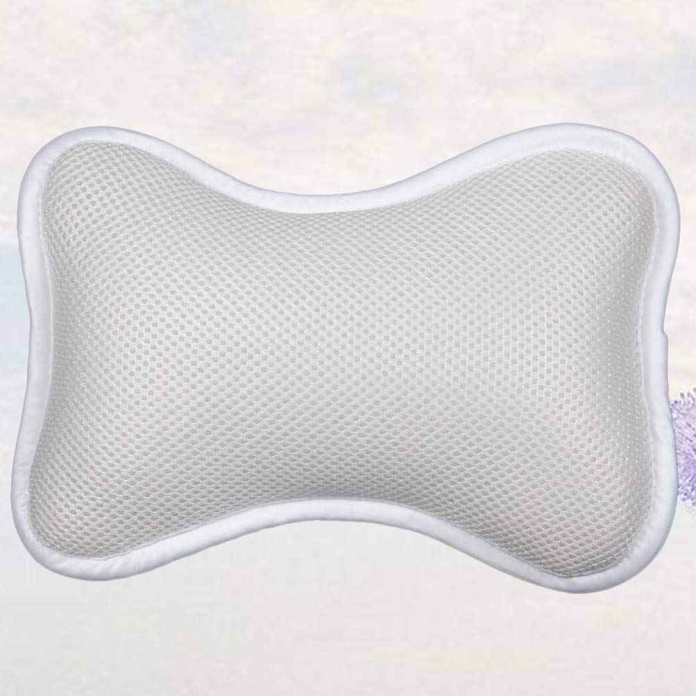 Artibetter Bath Neck Rest Non-Slip Bath Pillow with Suction Cups Support Neck and Shoulders for Bathtub Bathing Pillow