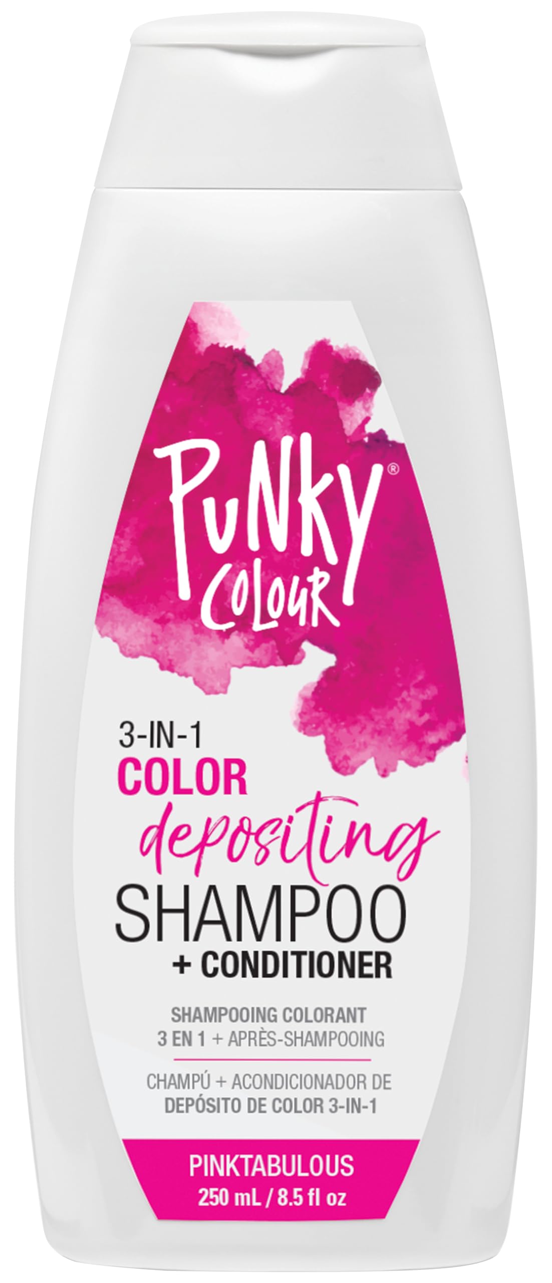 Punky Colour 3-in-1 Color Depositing Conditioner & Hair Cleanser – Pinktabulous, Semi Permanent Hair Color, Temporary Hair-Dye, Sulfate-Free, Vegan, 8.5 fl oz