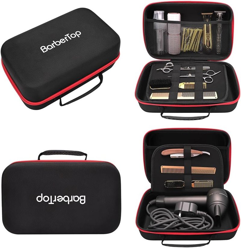Barber Tool Bag - 12x7x5 Inch Case for Hair Clippers | Travel Organizer for Grooming Kits, Combs & Brushes