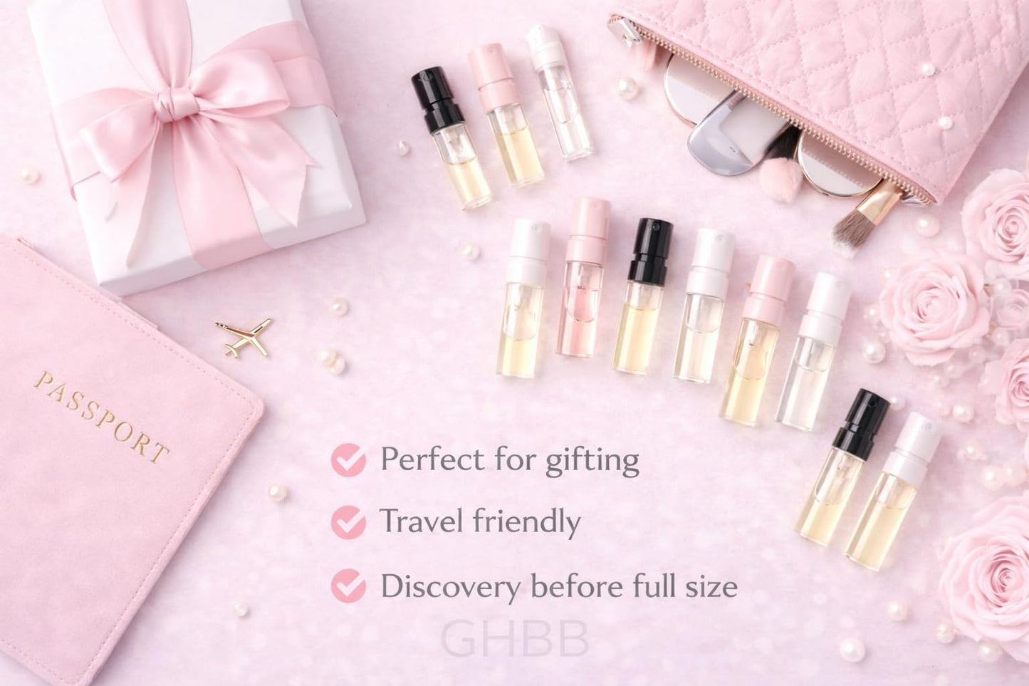 Perfume Gift Set for Women – 9 Designer Fragrance Samples, Mini Sampler Vials, Travel Size Fragrance Gift Kit