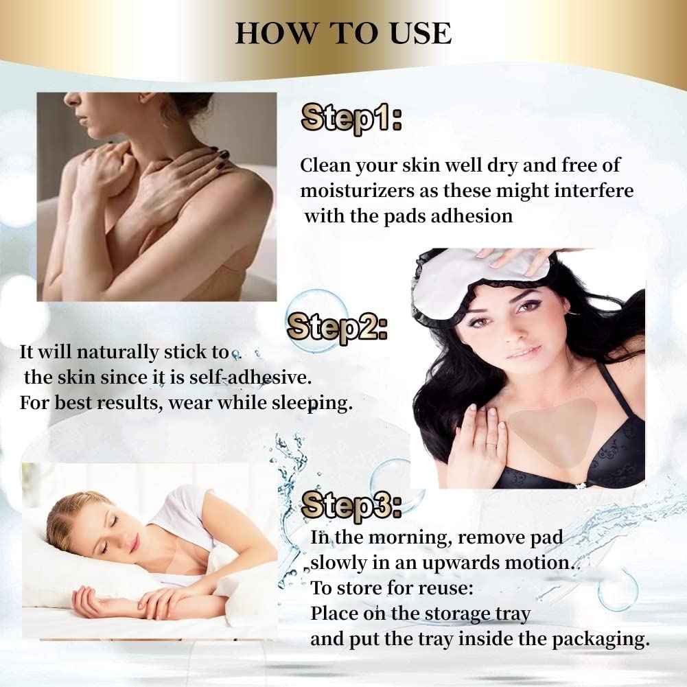 Neck wrinkle patches - chest & Neck wrinkle Treatment - silicone patches for wrinkle 4 pcs - Reusable Grade Anti-Ageing chest wrinkle Pad