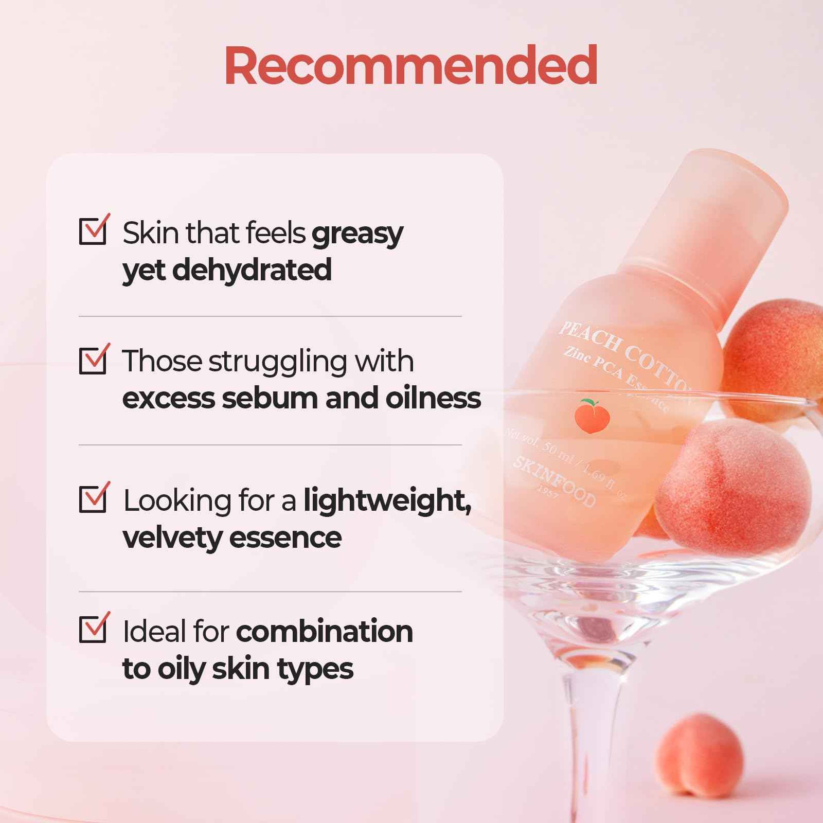 SKINFOOD Peach Cotton Zinc PCA Essence Serum Primer, Korean Skin Care Makeup Prep Hybrid Face Serum, Blurring Matte, Sebum & Oil Control, Hydrating Primer for Sensitive, Oily Skin (1.69 fl. oz.)