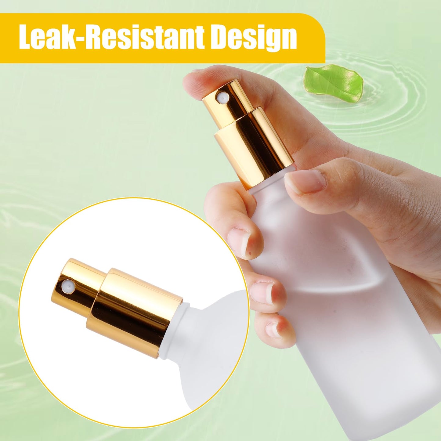 Gabotrie 30 Pcs Glass Spray Bottle, 3.4 oz/ 100 ml Perfume Empty Bottles, Frosted Glass Spray Bottles, Refillable Clear Decorative Bottle with Gold Fine Mist Sprayer Pump for Face Body Travel