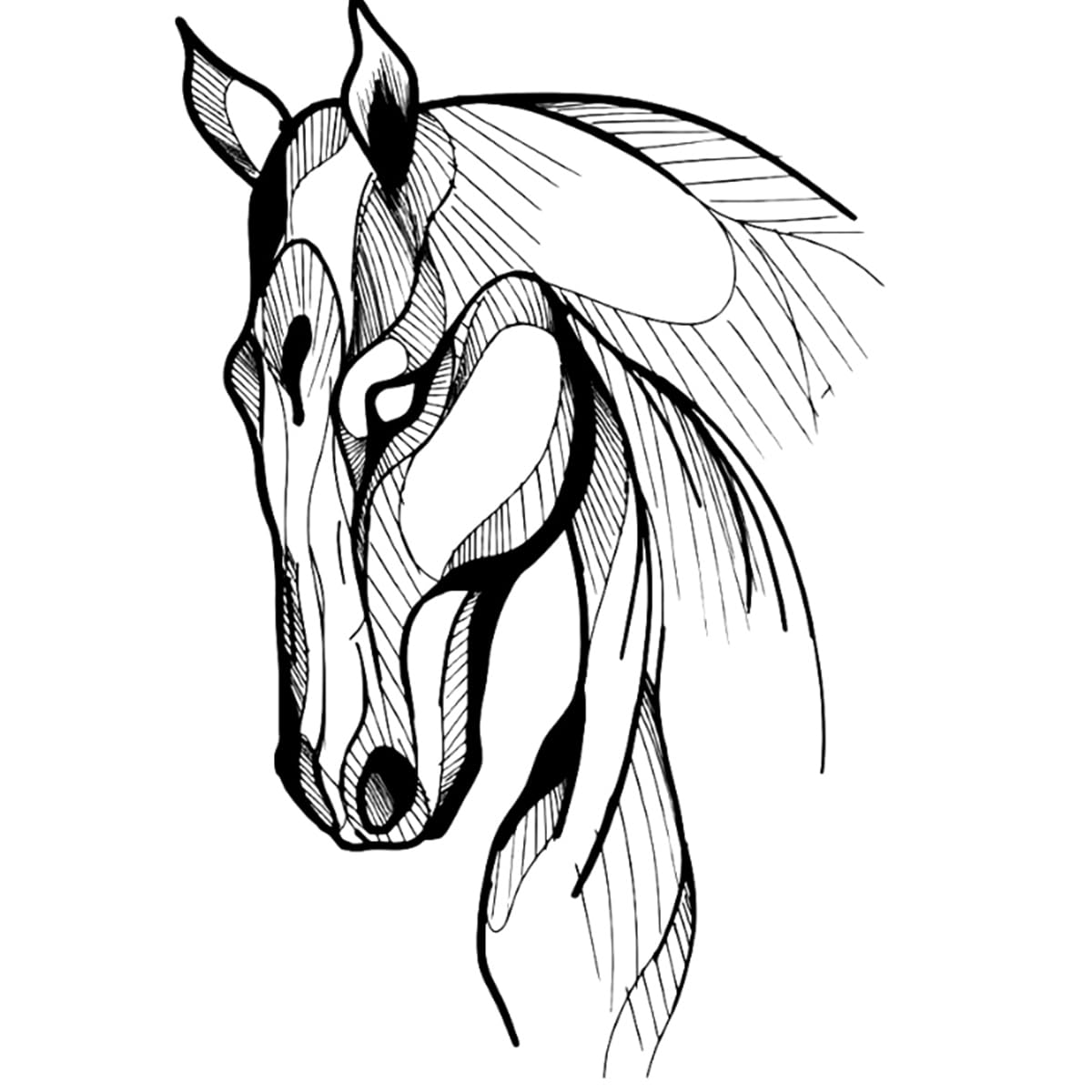 INKARTLINK Tattoo Tech, 2 Sheets Medium Semi Permanent Tattoo, Adult Art Design Temporary Tattoos, Lasts 1-2 Weeks, Waterproof, Realistic Look, No Adhesive, No Reflection (White Horse Design)