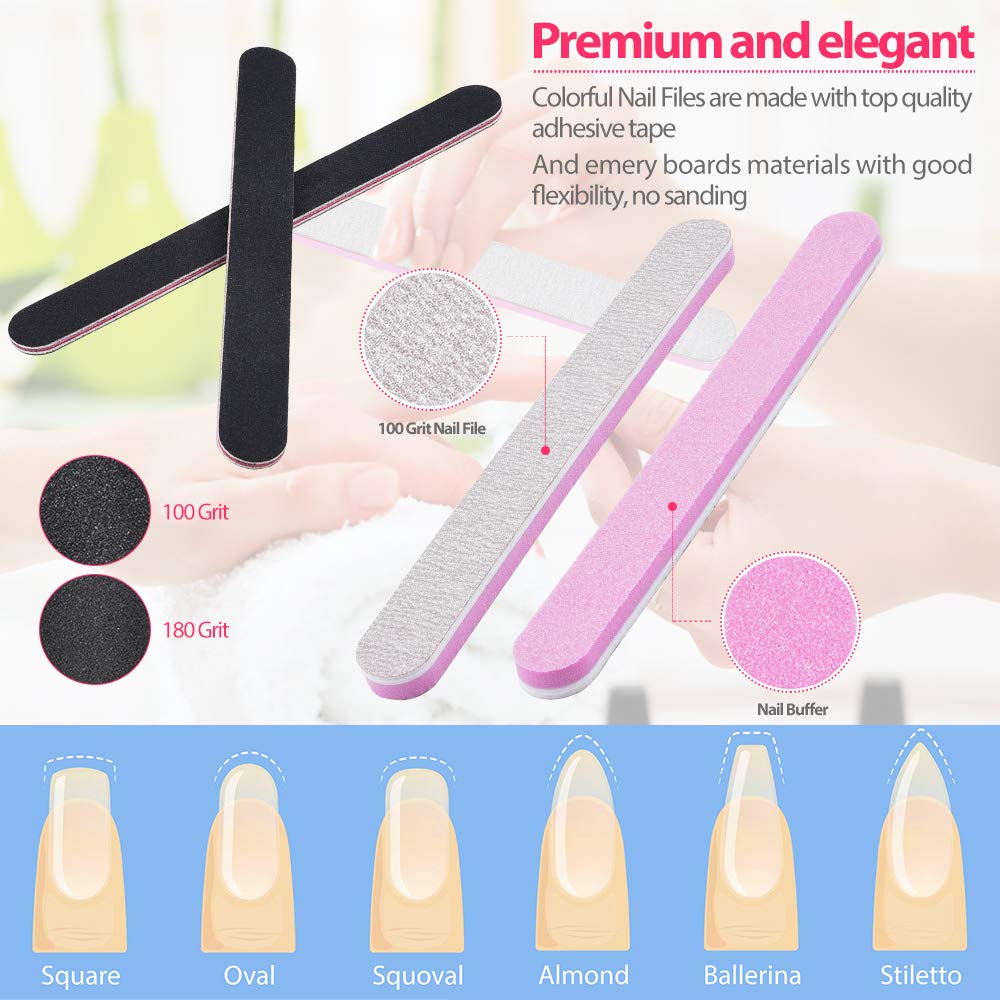 Coffin Nail Tips Set - 500 Pcs Clear Acrylic Tips with Glue, Clipper, Files & Cuticle Pusher | Perfect for Salons & DIY