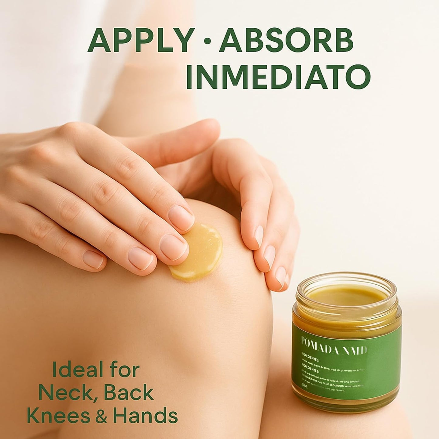 RTQSU Pomada NMD, Pomada NMD Para Dolor Muscular - Natural Herbal Artesanal Joint Cream with Arnica, Olive Oil, Soursop Leaf, Beeswax, Maximum Strength Comfort Ointment for Muscle, Foot (1)