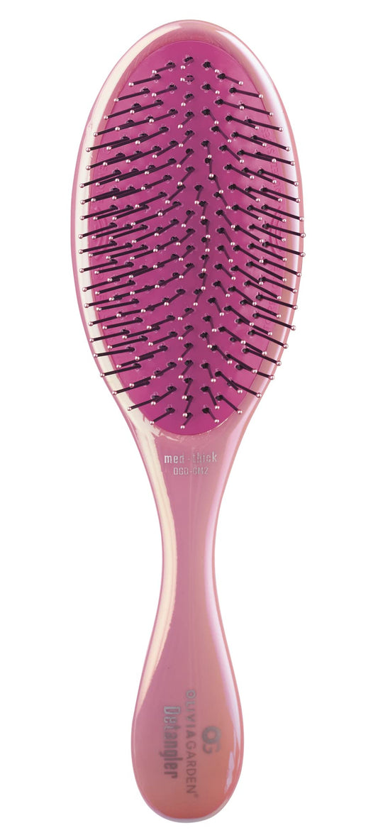 Olivia Garden Aurora Detangler Brush for Medium to Thick Hair - Detangling Brush for Women, Men, Kids – Opal Pink