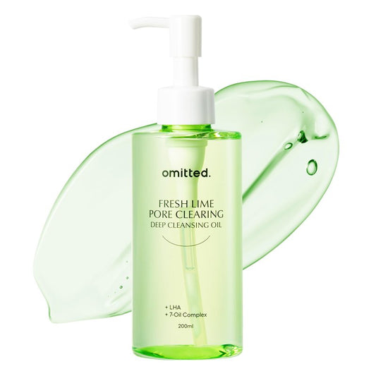 Omitted Fresh Lime Pore Clearing Deep Cleansing Oil (200ml) - Makeup Remover with LHA and Natural 7-Oil Complex, Lightweight Blackhead Cleanser, Korean Skincare, 6.76 fl. oz.