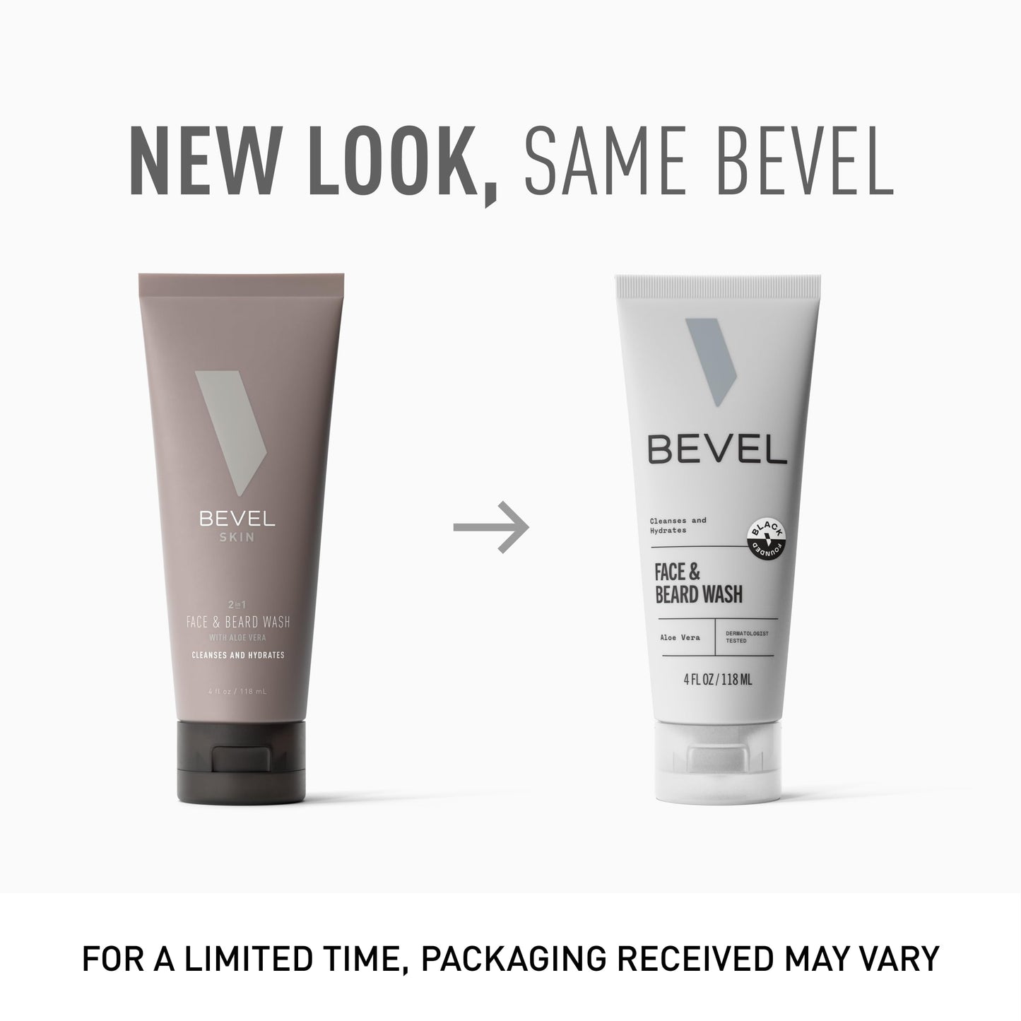 Bevel Face & Beard Wash For Men With Witch Hazel & Aloe Vera Cleansing Mens Face Wash That Hydrates and Brightens Skin and Softens Beard, 4 FL Oz, (Pack of 2)