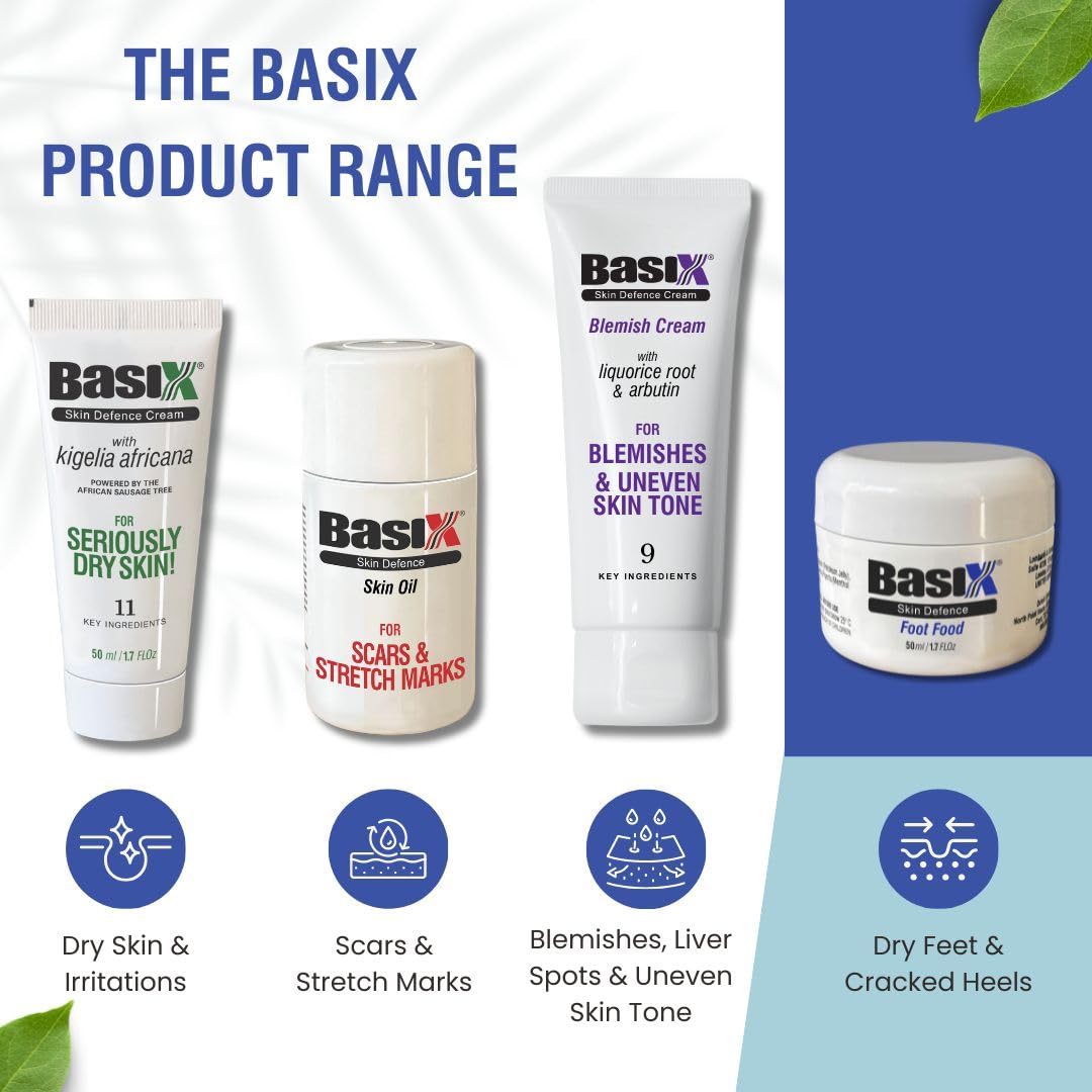 Basix Skin Defence Foot Food Repair Restore Tired Dry Feet Cracked Heels 5% Urea and Peppermint Oil Soothes Invigorates and Stimulates Tired Feet