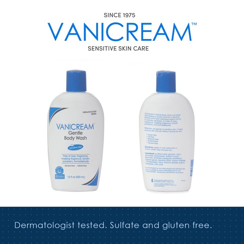 Vanicream Shampoo + Conditioner + Body Wash Bundle (12 Fl Oz Each) - Formulated for Sensitive Skin