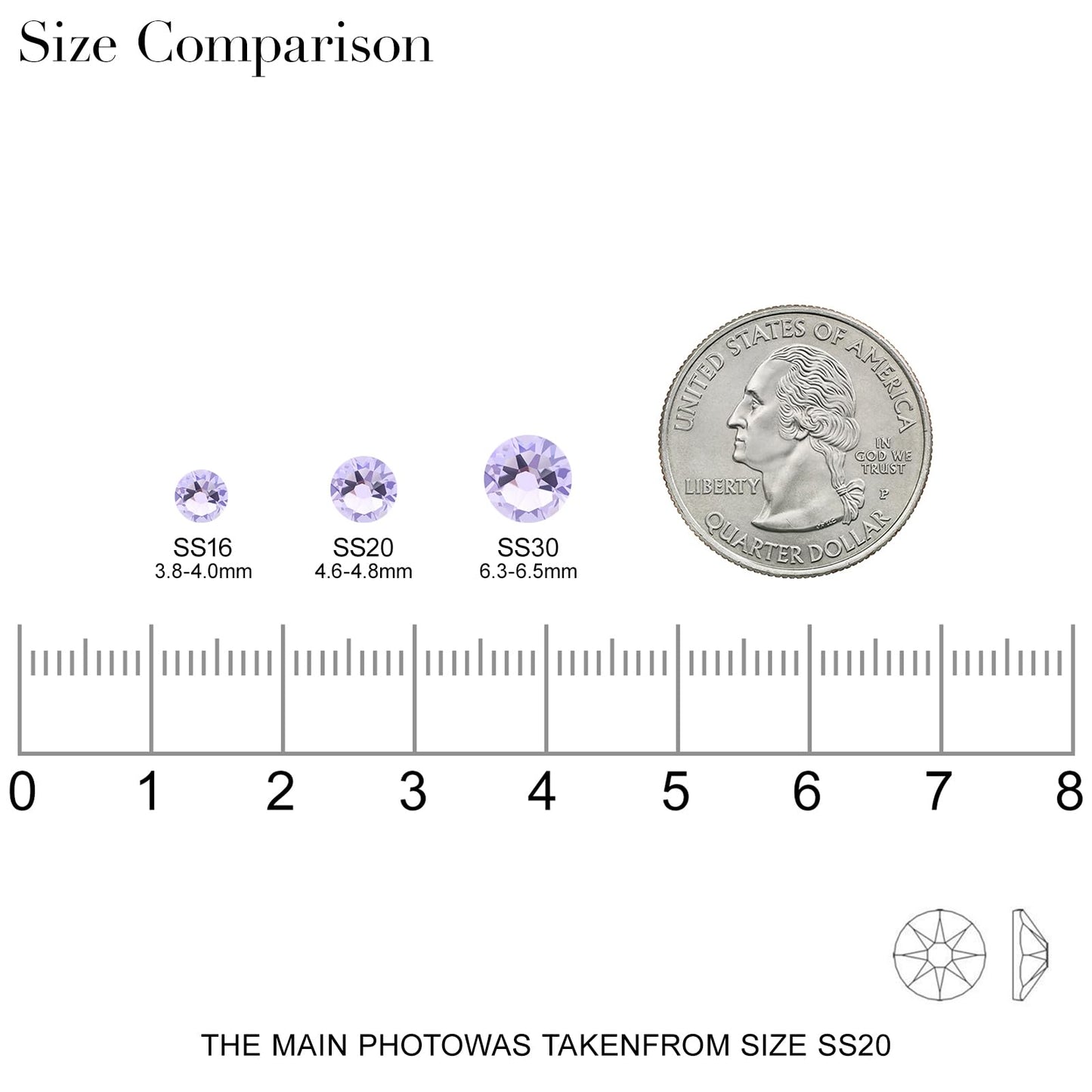 Novani Crystal Amethyst Rhinestones 1440pcs Flat Back Round Rhinestone Style 2088 Sparkly Crystal Gemstones for Nail Art and Crafting SS20,4.6-4.8mm