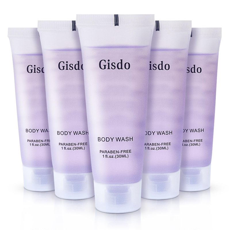 Gisdo Travel Size Body Wash Bulk (1 fl oz, 50 Pack), Refreshing Hotel Body Wash, Mini and Small Size Shower Gel, Guest Hotel Toiletries in Bulk
