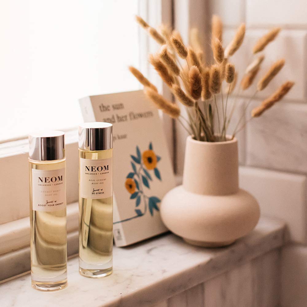 Neom Real Luxury Body Oil - 24 Pure Essential Oils for Nourishing Skin | 3.38 fl oz