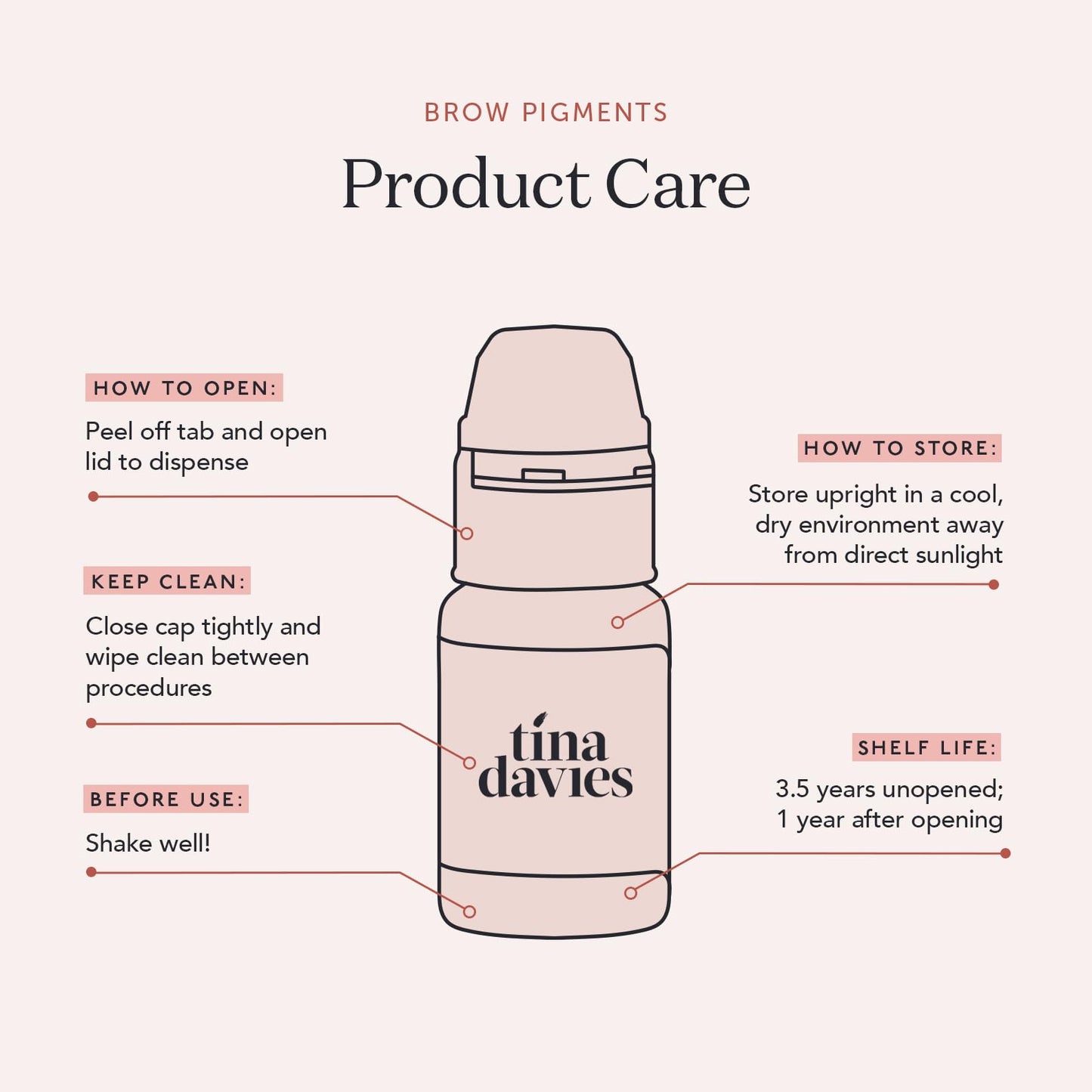 Tina Davies Professional Sunset Pigment - Permanent Eyebrow Makeup - Colours Heal True to Tone - High Retention - 1/2oz
