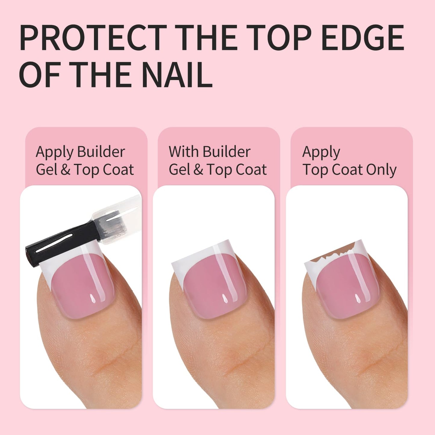 Vansiho French Tip Press-On Toenail Set - 150 Pcs Soft Gel Acrylic Nail Tips | Pink & White, 15 Sizes