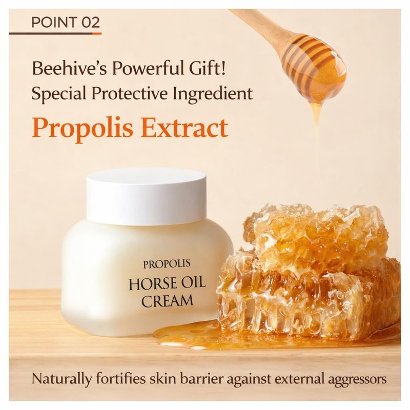 Propolis Horse Oil Cream - Intense Moisture & Firming for Dry Skin | 50ml