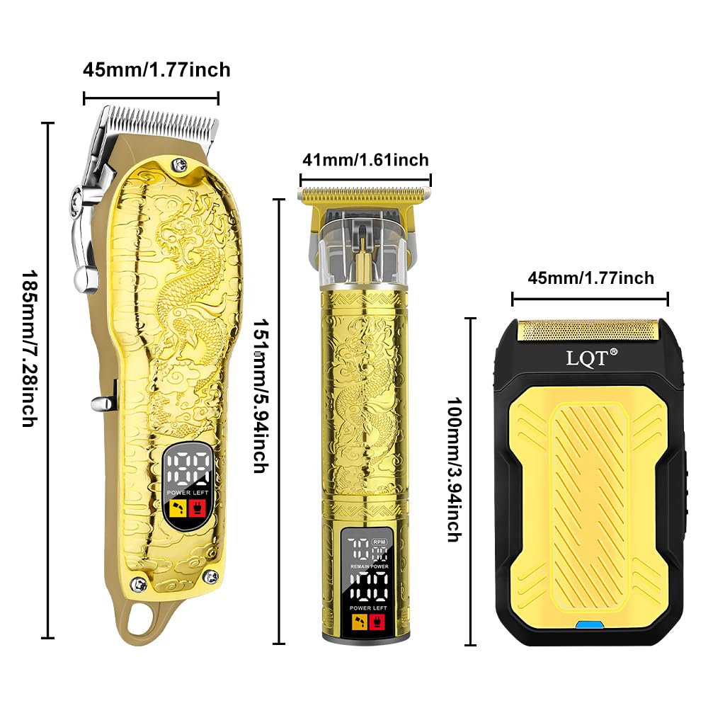 LQT® Professional Hair Clippers for Men, Hair Trimmer Cordless Barber Clippers and Trimmers Set, Hair Cutting Kit for Men Grooming Father Day Gifts