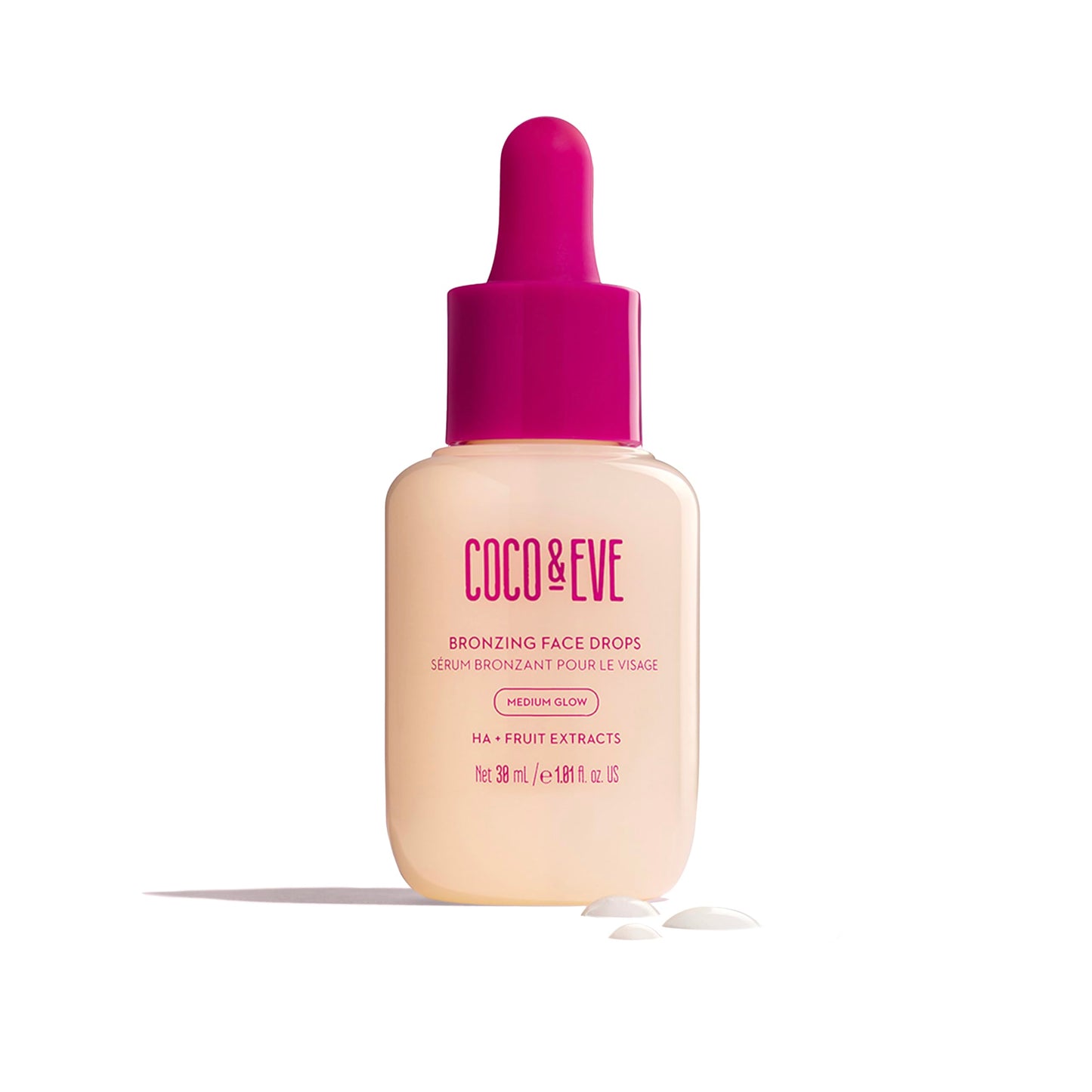 Coco & Eve Self Tanning Drops (Medium) - Customizable Gradual Face Tanner, Hydrating Bronzing Drops with Hyaluronic Acid for a Natural, Glowing Sunless Tan, Vegan, Cruelty Free | 1 Fl Oz
