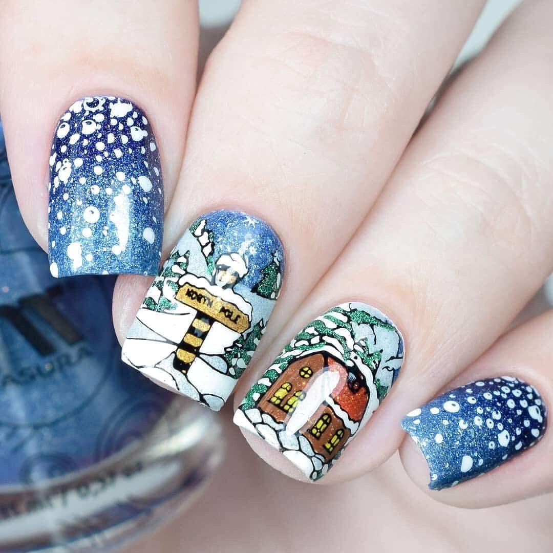 Whats Up Nails - Christmas New Year Winter Nail Stamping Plates (B049, B050) for Nail Art Design