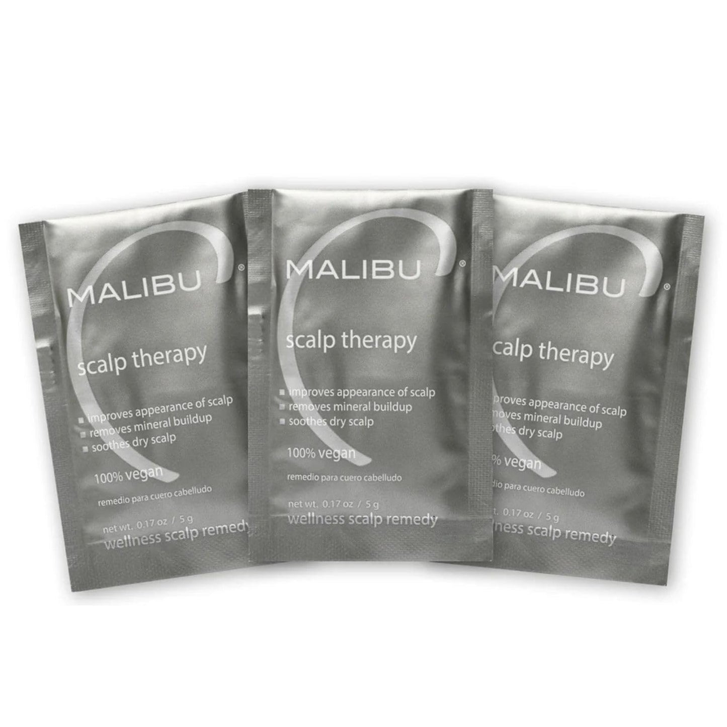 Malibu C Scalp Therapy Wellness Remedy – Dry Scalp Treatment to Soothe and Moisturize Dry Skin with Vitamin C and Zinc Gluconate – Restores Manageability (3 Packets)