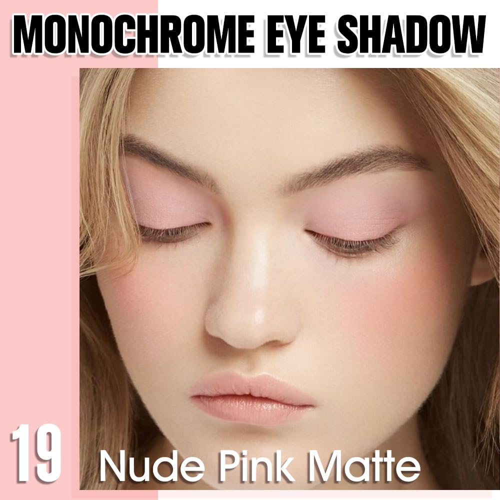 Nude Pink Matte Eyeshadow - Lightweight Blendable Mini Eye Shadow for Mature Skin | Waterproof & Vegan, 19g