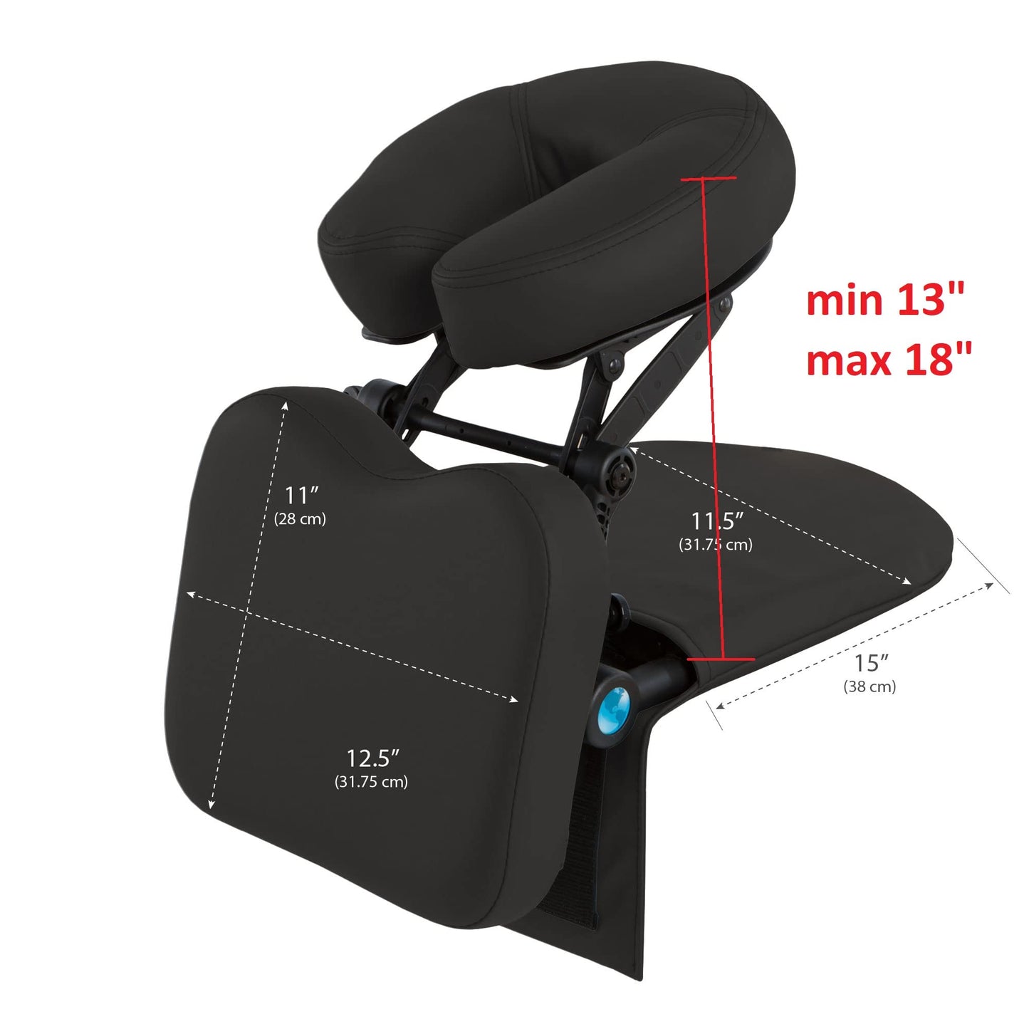 EarthLite Massage Kit Travelmate - Ultra-Portable Face Down Tabletop Massage System Perfect for Vitrectomy Recovery & On-The-Go Massage, Black