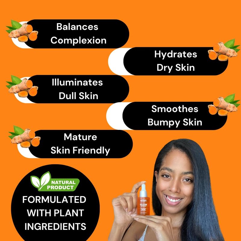 Turmeric Skin Brightening Oil - Ultra-Concentrated Serum for Dark Spots | 1 Fl. Oz Travel Size